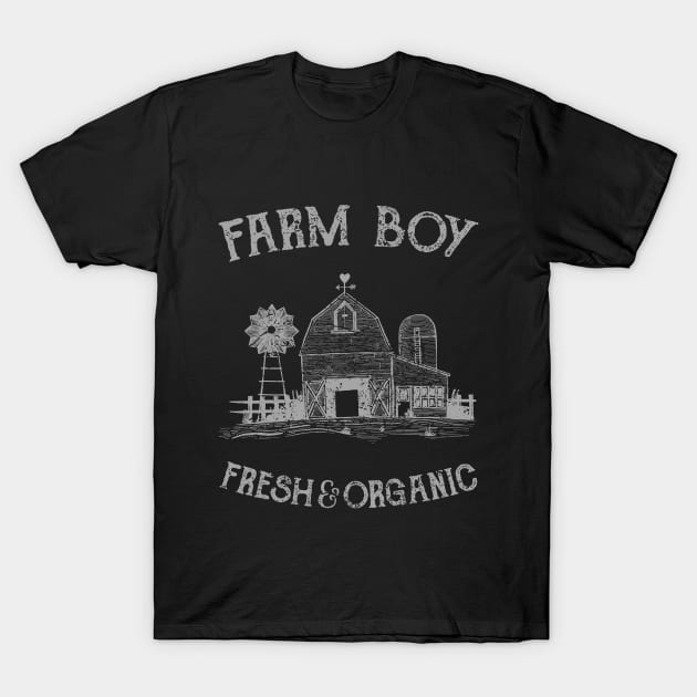 Farm Boy Fresh & Organic, Vintage/Retro Design T-Shirt by VintageArtwork